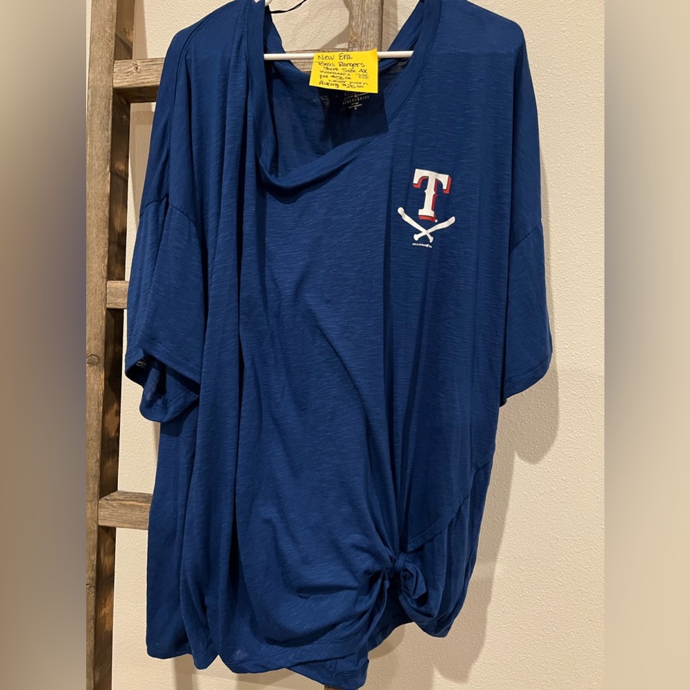Blue Texas Rangers side tie shirt